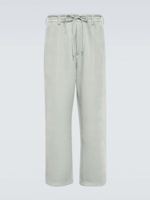 Sametové sportovní kalhoty Y-3 stříbrné
