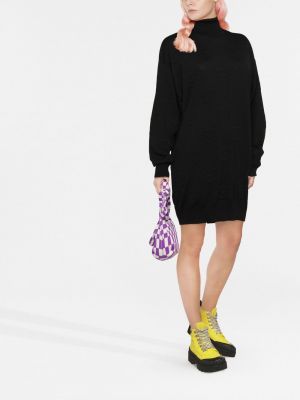 Pletené mini šaty Moschino černé