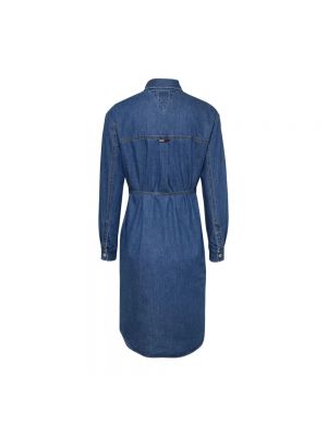 Sukienka jeansowa z długim rękawem z kieszeniami Tommy Hilfiger niebieska