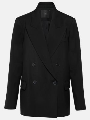 Шерстяной двубортный пиджак Joseph черный
