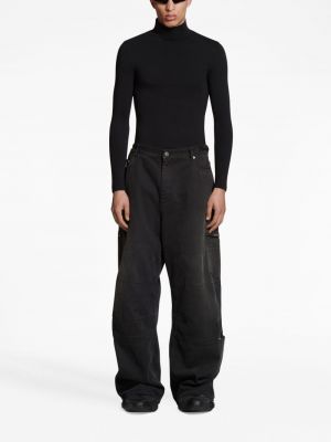 Jeans large avec poches Balenciaga noir