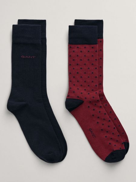 Однотонные носки в горошек Gant красные