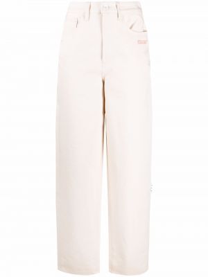 Straight leg jeans con stampa baggy Off-white bianco