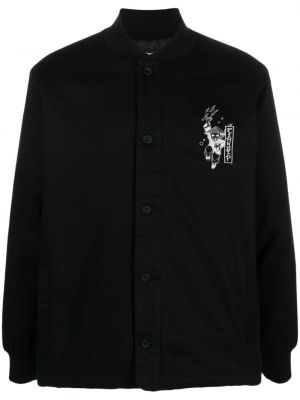 Bavlnená košeľa s výšivkou Ripndip čierna
