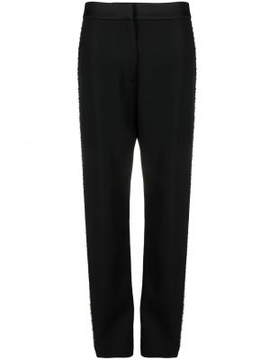 Černé křišťálové rovné kalhoty Balmain