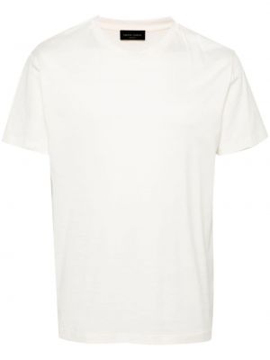 Βαμβακερή μπλούζα με στρογγυλή λαιμόκοψη Roberto Collina λευκό