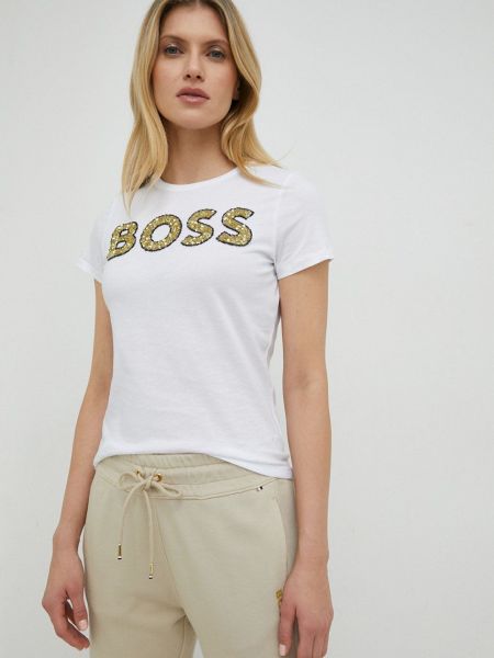 Памучна тениска Boss бяло