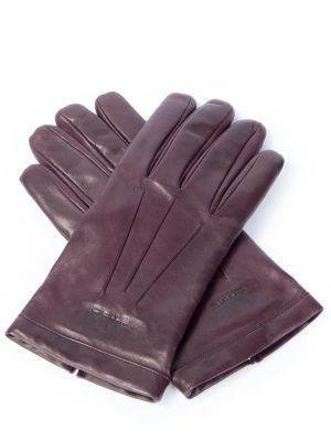 Бордовые кожаные перчатки Etro
