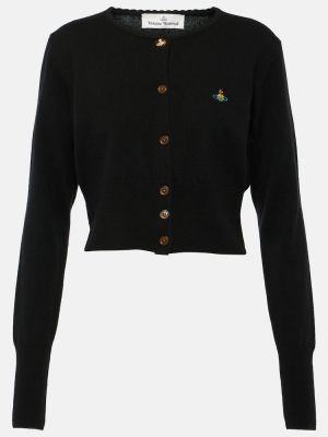 Cárdigan de lana de cachemir con estampado de cachemira Vivienne Westwood negro