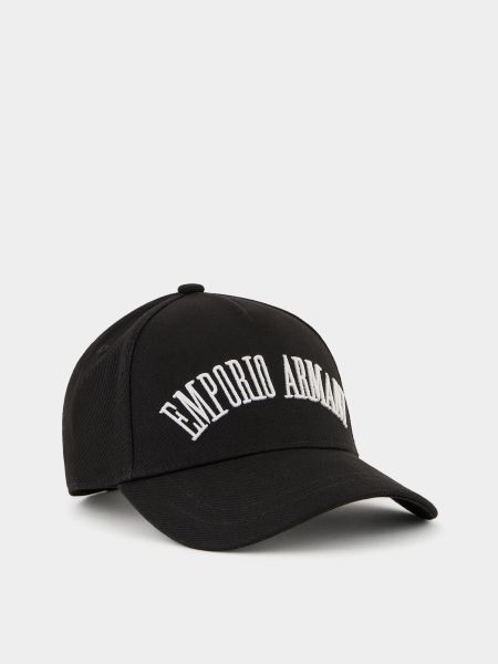 Бавовняна кепка Emporio Armani чорна