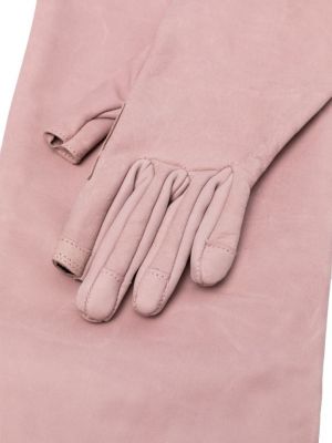 Rękawiczki skórzane Rick Owens różowe