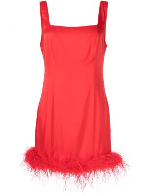 Koktel haljina sa perjem Kitri crvena