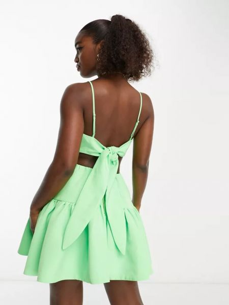Платье мини с карманами Bardot зеленое