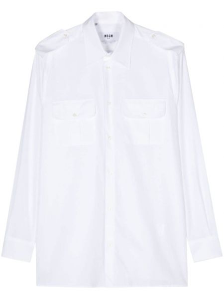 Βαμβακερό πουκάμισο Msgm λευκό