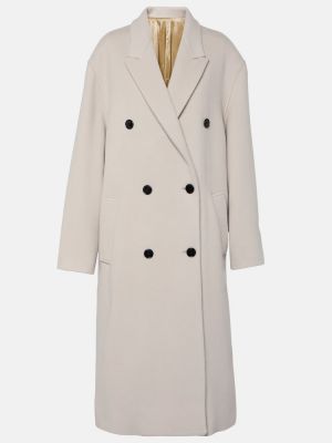 Gyapjú kabát Isabel Marant fehér