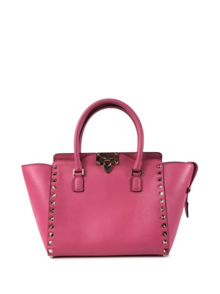 Kožená taška Valentino Garavani Pre-owned ružová