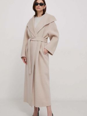 Płaszcz wełniany oversize Calvin Klein szary