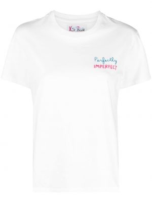 T-shirt ricamato di cotone Mc2 Saint Barth bianco