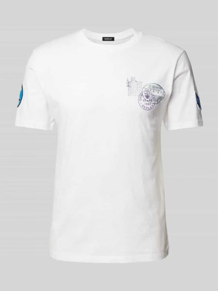 Koszulka z naszywkami Replay biała