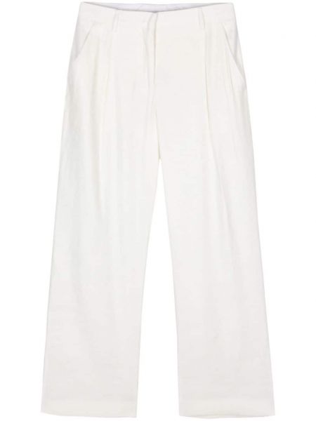 Plisseeritud sirged püksid Lardini valge