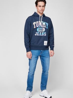 Худи с эффектом тай-дай Tommy Jeans синее