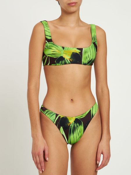 Bikini con stampa Louisa Ballou verde