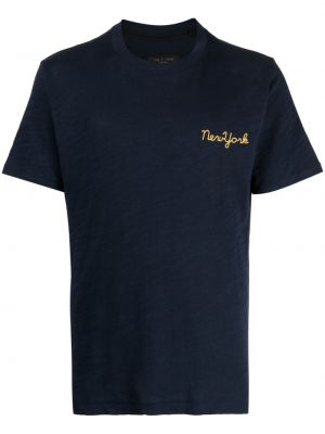 T-shirt z nadrukiem Rag & Bone - Niebieski