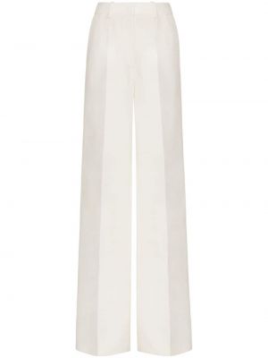 Παντελόνι σε φαρδιά γραμμή από κρεπ Valentino Garavani λευκό