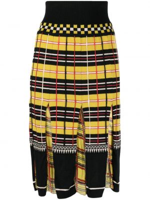 Kostkované hedvábné vlněné pletená sukně Jean Paul Gaultier Pre-owned