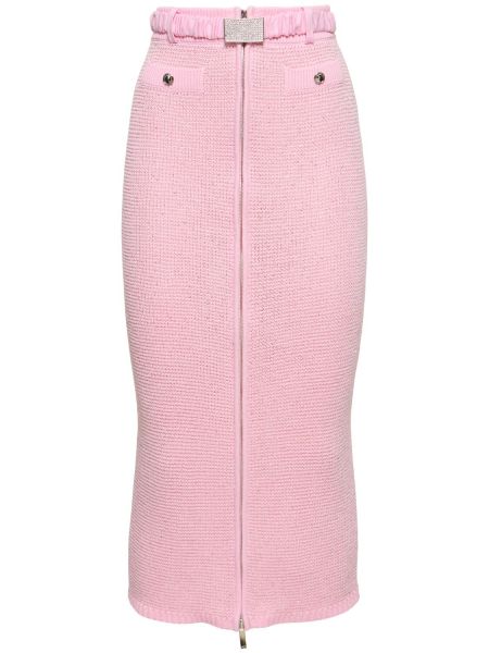Falda midi de algodón Alessandra Rich rosa