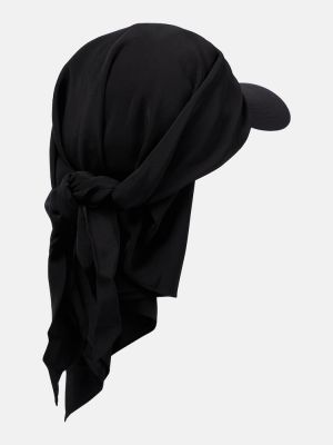 Bavlněná hedvábná kšiltovka Totême černá