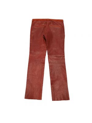 Spodnie skórzane slim fit Isabel Marant Pre-owned czerwone