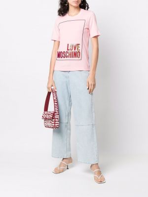 T-shirt mit print Love Moschino pink