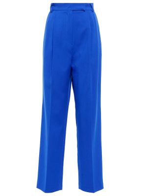 Rovné nohavice s vysokým pásom The Frankie Shop modrá
