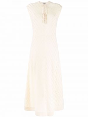 Μάξι φόρεμα με λαιμόκοψη v Jil Sander κίτρινο