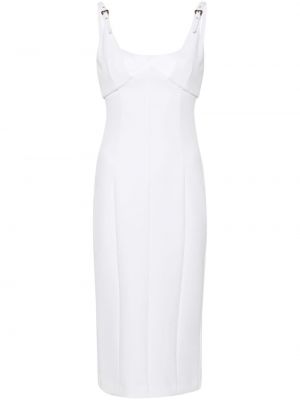 Midi šaty s přezkou Versace Jeans Couture bílé