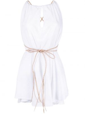 Плетена памучна мини рокля Caravana бяло