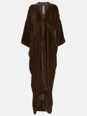 Бархатное платье Rick Owens коричневое