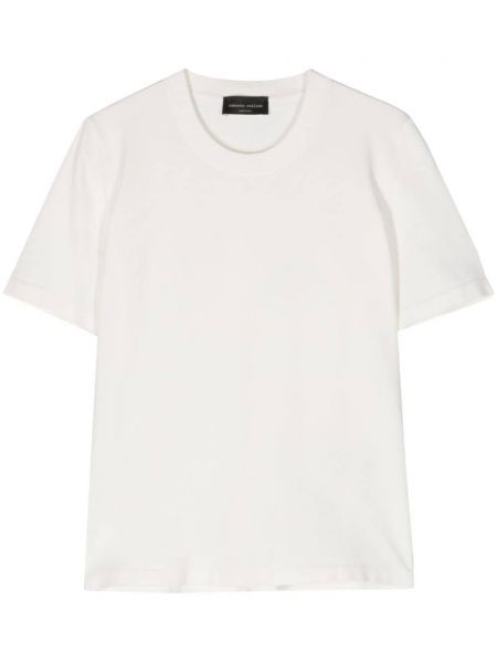 Bílé tričko s kulatým výstřihem Roberto Collina