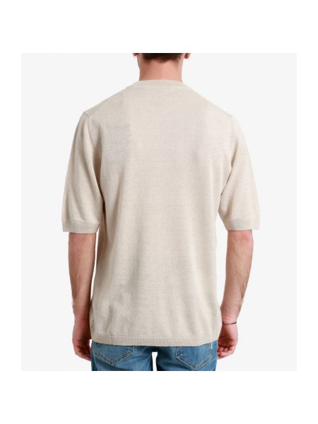 Jersey de algodón de tela jersey de cuello redondo Paolo Pecora beige
