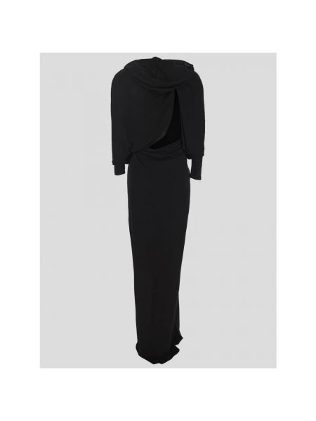 Sukienka z kapturem drapowana Saint Laurent czarna