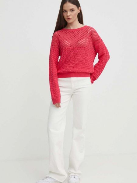 Pamučni pulover United Colors Of Benetton ružičasta