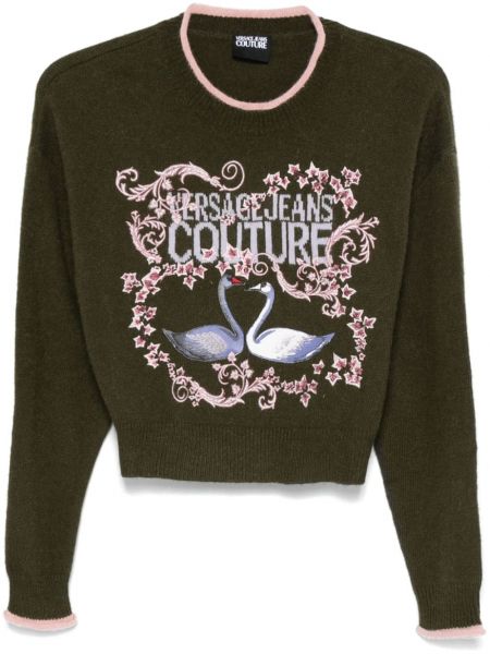 Kort sweater Versace Jeans Couture grøn