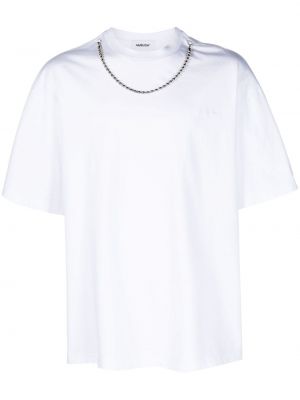 Bavlnené tričko s výšivkou Ambush biela
