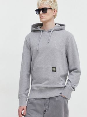 Pamučna hoodie s kapuljačom s melange uzorkom Superdry siva