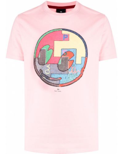 Camiseta con estampado con estampado abstracto Ps Paul Smith rosa