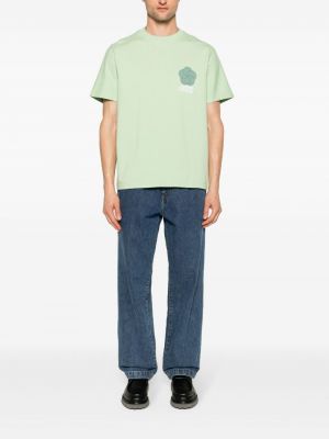 Kokvilnas t-krekls ar ziediem Arte zaļš