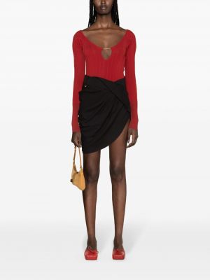 Asymetrické mini sukně Jacquemus černé