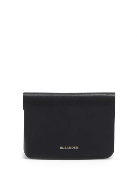 Portefeuille en cuir Jil Sander noir