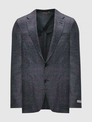 Шерстяной пиджак в гусиную лапку Canali серый